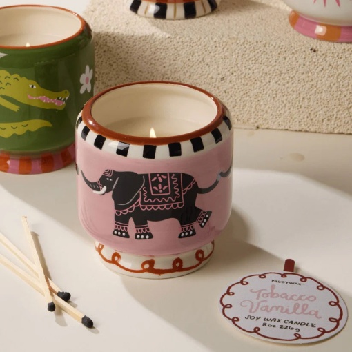Aromatic candle in a ceramic cup, Paddywax A Dopo elephant, 226g