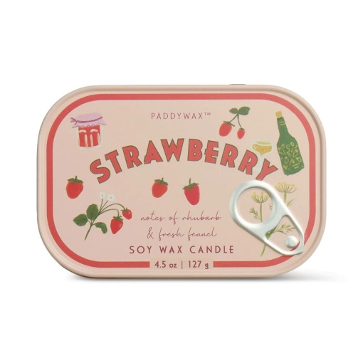 Vela aromática Paddywax Bistro con aroma a fresa en lata, 127 g