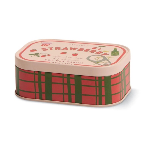 Paddywax Bistro Strawberry Scented Candle in a Tin, 127g