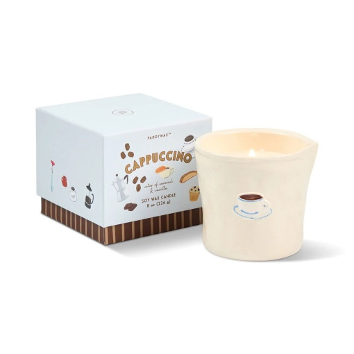 Paddywax Bistro Cappuccino Scented Candle in Ceramic Cup 226g