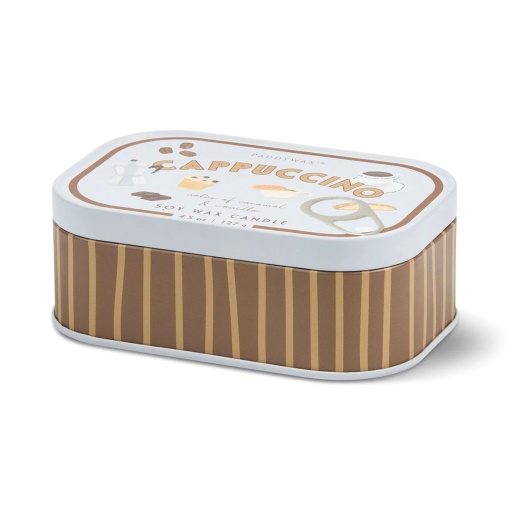 Paddywax Bistro cappuccino scented candle in a tin, 127g