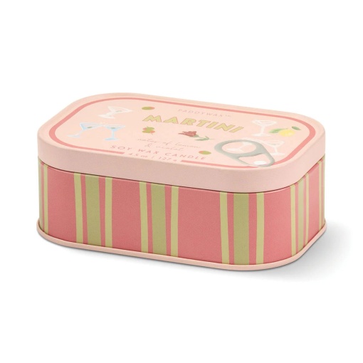 Paddywax Bistro Martini scented candle in a tin, 127g.