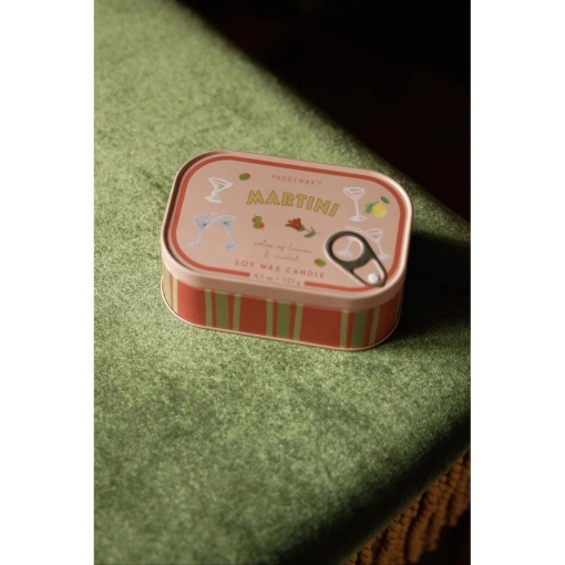 Paddywax Bistro Martini scented candle in a tin, 127g.