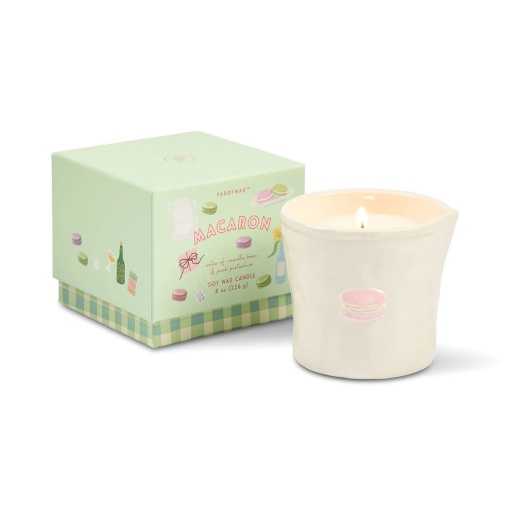 Paddywax Bistro macaron scented candle in a ceramic cup, 226g