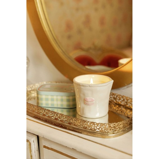 Paddywax Bistro macaron scented candle in a ceramic cup, 226g