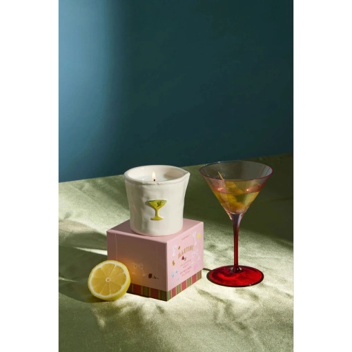 Paddywax Bistro Martini scented candle in a ceramic cup, 226g.