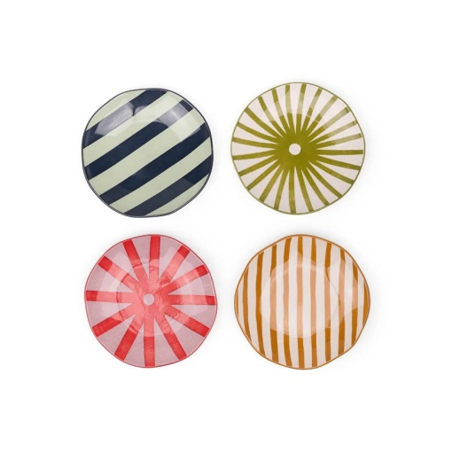 Ceramic appetizer plate, Here's How Marley stripes, 15cm (4 units)