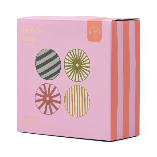 Ceramic appetizer plate, Here's How Marley stripes, 15cm (4 units)