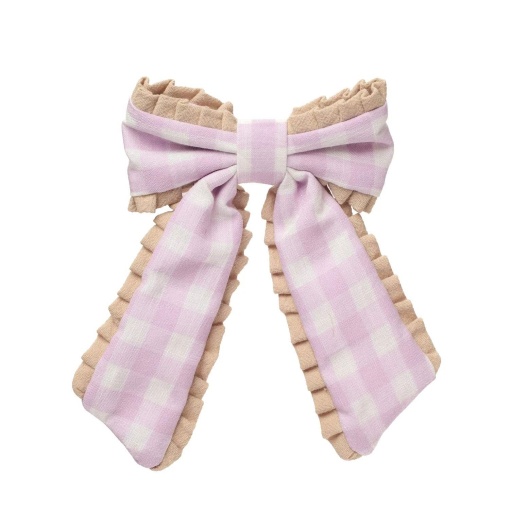 Rockahula hair clip with gingham bow and wavy edge.