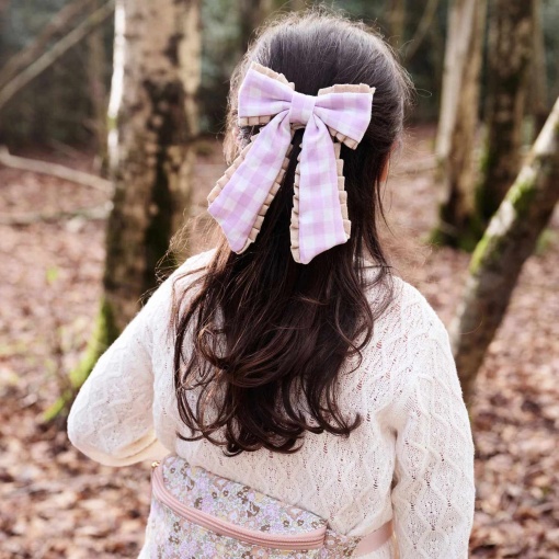 Rockahula hair clip with gingham bow and wavy edge.