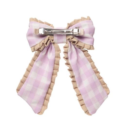 Rockahula hair clip with gingham bow and wavy edge.