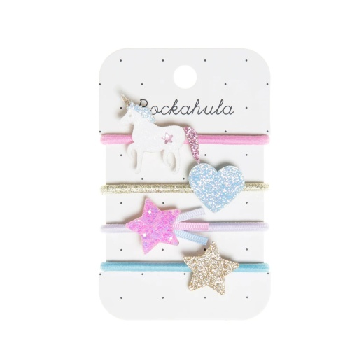 Rockahula unicorn + heart + star hair elastics (4 units)