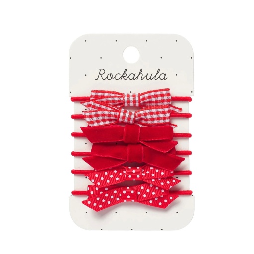 Rockahula red bow hair elastics (6 units)