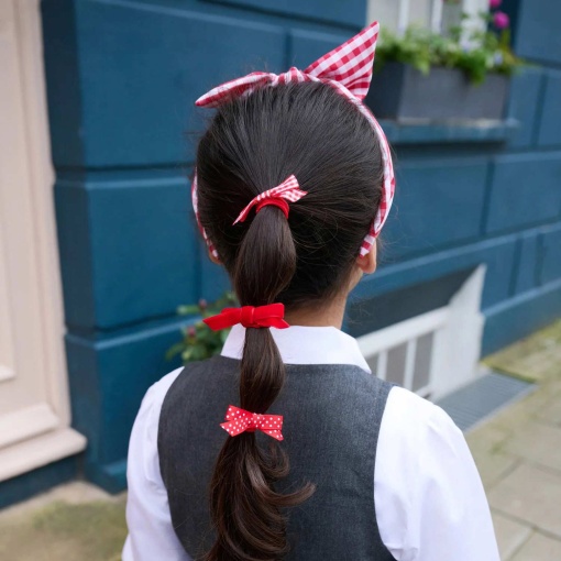 Rockahula red bow hair elastics (6 units)