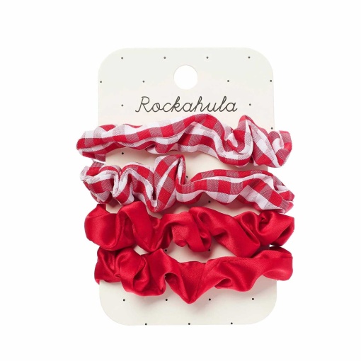 Red Rockahula fabric hair elastics (4 units)