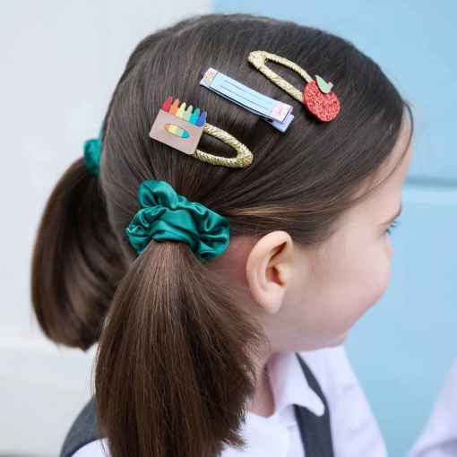 Gomas elásticas para el cabello de tela verde Rockahula (4 unidades)