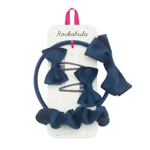 Rockahula blue velvet hair accessory set (4 pieces)