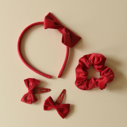 Rockahula Red Velvet Hair Accessory Set (4 pieces)