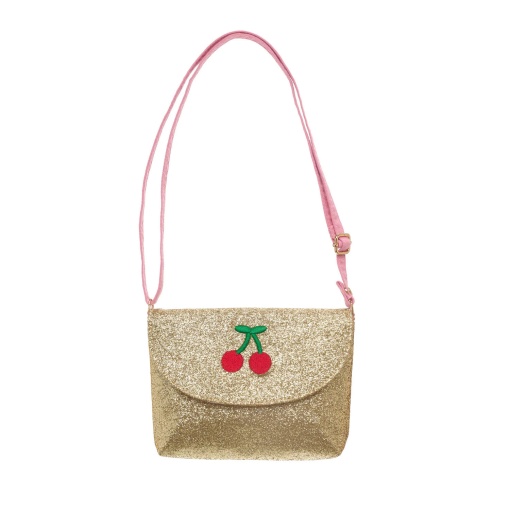 Rockahula glitter crossbody bag with cherry design.