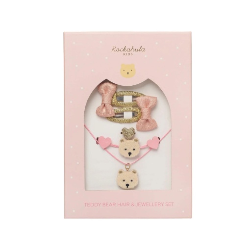 Conjunto bijuteria Rockahula urso (ganchos + colar + pulseira)