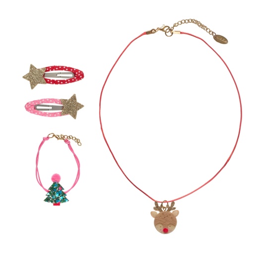 Conjunto bijuteria Rockahula Christmas (ganchos + colar + pulseira)
