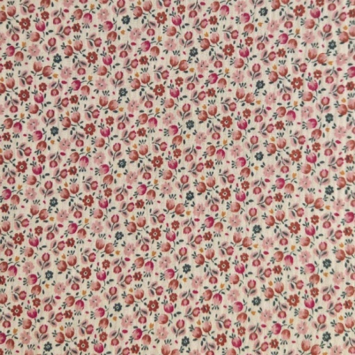 Tecido mousseline flores rosa 1x1,30m