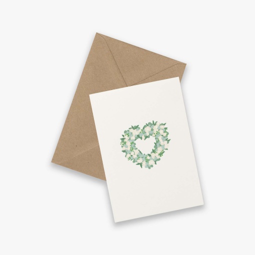 Postal Kartotek coração de flores