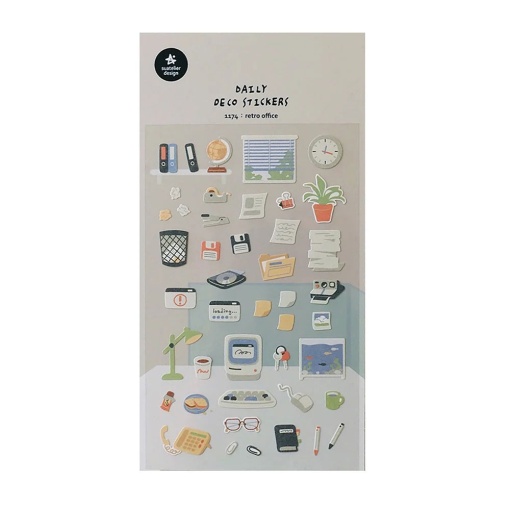 Suatelier retro office stickers (1 sheet)