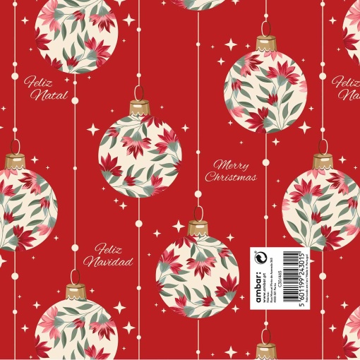 Amber Christmas Wrapping Paper 70x100cm Blooming Xmas