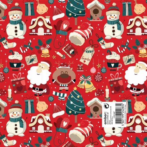 Papel de regalo navideño color ámbar 70x100cm Jolly Party