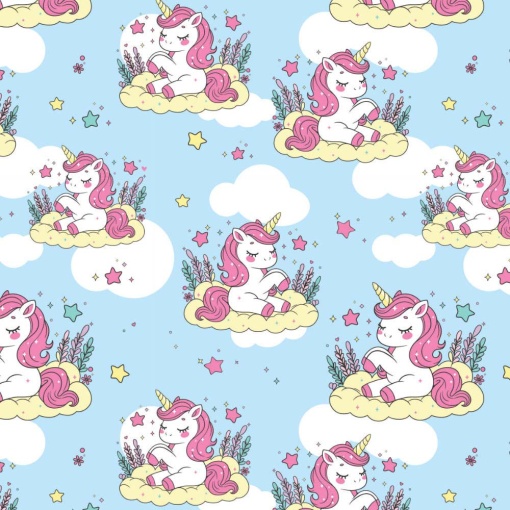 Papel de embrulho Jol infantil 70x100cm unicórnios nas nuvens