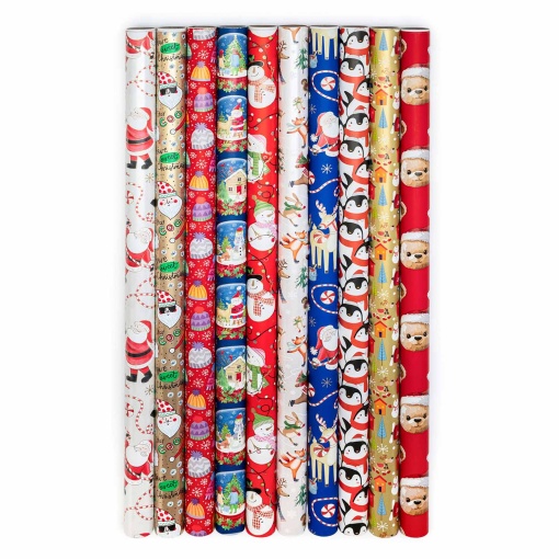 Papel de embrulho Star Snowy Fun 70cmx2m sortido