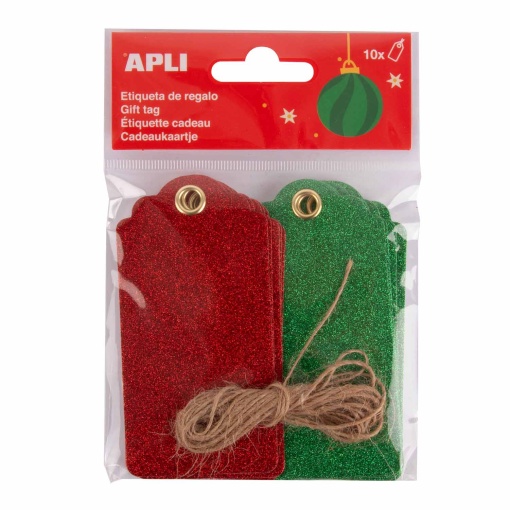 Etiquetas com fio cartão kraft/vermelho/verde (10 unidades) Apli