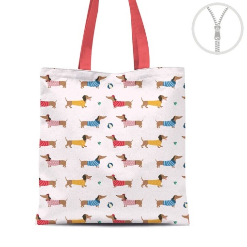 Tote bag com fecho D'Casa Teckel 36x48cm