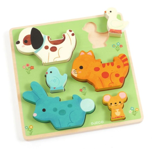 Wooden puzzle Puzz & Play Friends Djeco