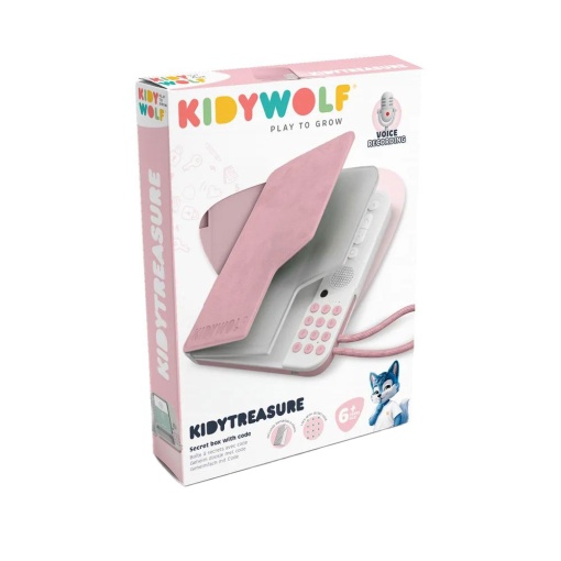 Diário com código e gravador Kidywolf Kidytreasure rosa