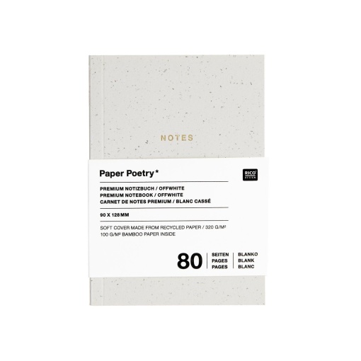 Notebook A6 Rico Design Paper Poetry off white