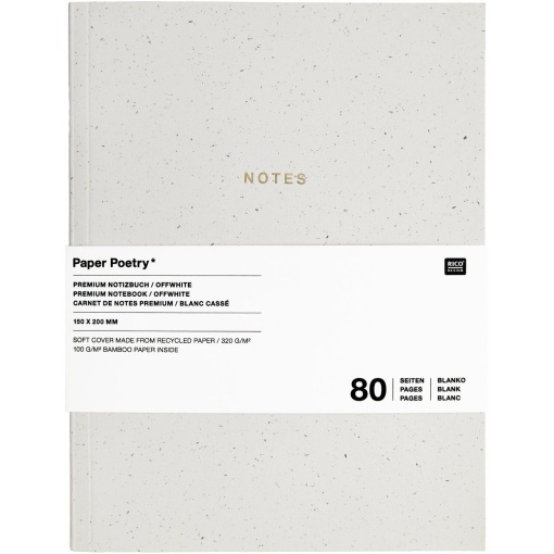 Notebook A5 Rico Design Paper Poetry off white