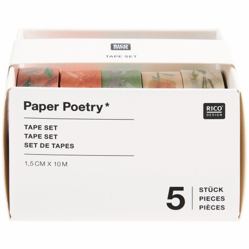 Decorative washi tape Rico Design Paper Poetry Pastel Flowers 15mmx10m (5 units)