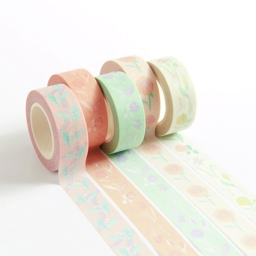 Decorative washi tape Rico Design Paper Poetry Pastel Flowers 15mmx10m (5 units)