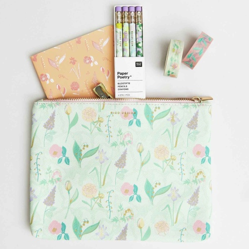 Decorative washi tape Rico Design Paper Poetry Pastel Flowers 15mmx10m (5 units)