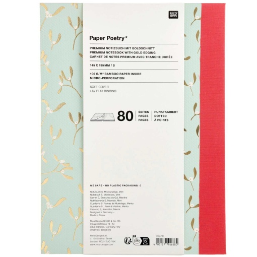 A5 Notebook Rico Design Paper Poetry Advent Mistletoe