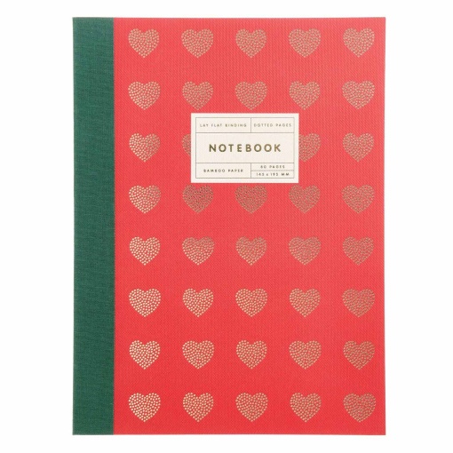 A5 Notebook Rico Design Paper Poetry Advent Red Hearts