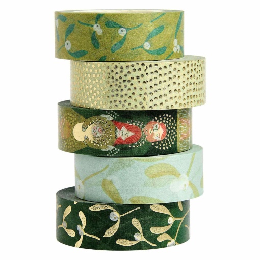 Decorative washi tape Rico Design Paper Poetry Advent Mistletoe Branches 15mmx10m (5 units)