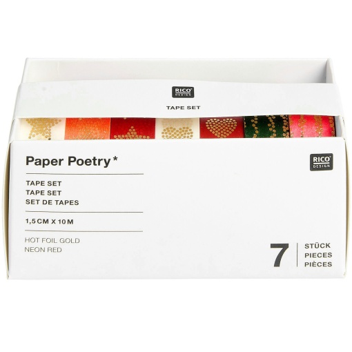 Decorative washi tape Rico Design Paper Poetry Advent Stars/Hearts 15mmx10m (7 units)
