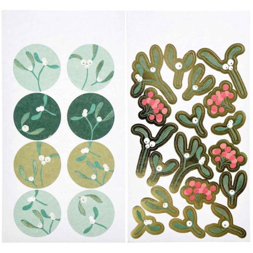 Rico Design Paper Poetry Advent Mistletoe Sprigs Stickers (4 sheets)