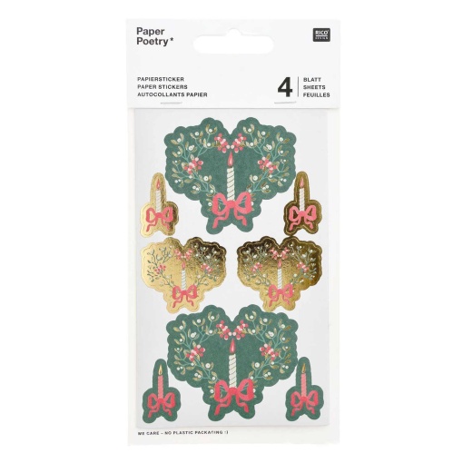 Rico Design Paper Poetry Advent Candles/Twigs Stickers (4 sheets)