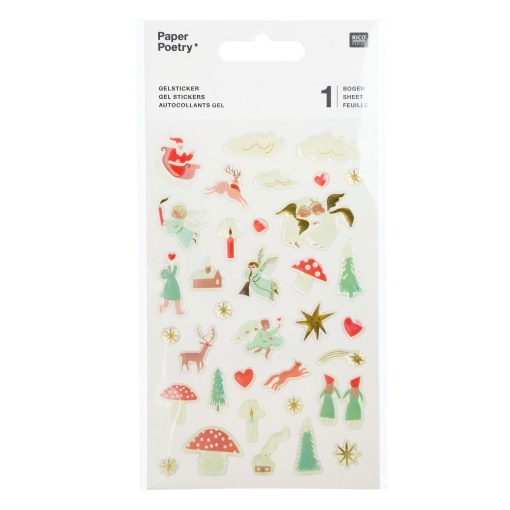 Rico Design Paper Poetry Advent gel stickers (1 sheet)
