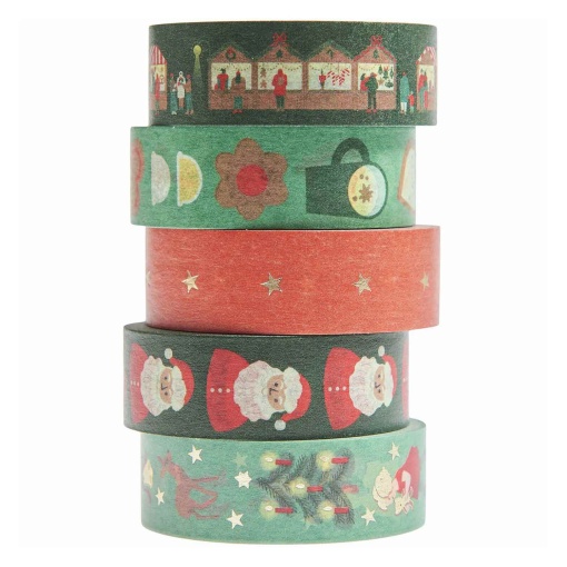 Decorative washi tape Rico Design Paper Poetry Christmas Market 15mmx10m (5 units)