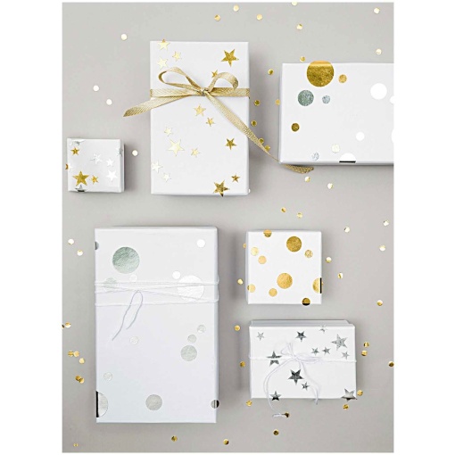 Rico Design Paper Poetry star adhesive labels, 13mm, gold (128 units)
